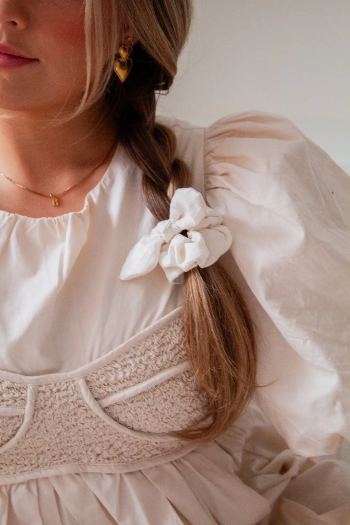 Ivory Bow Scrunchie Andi