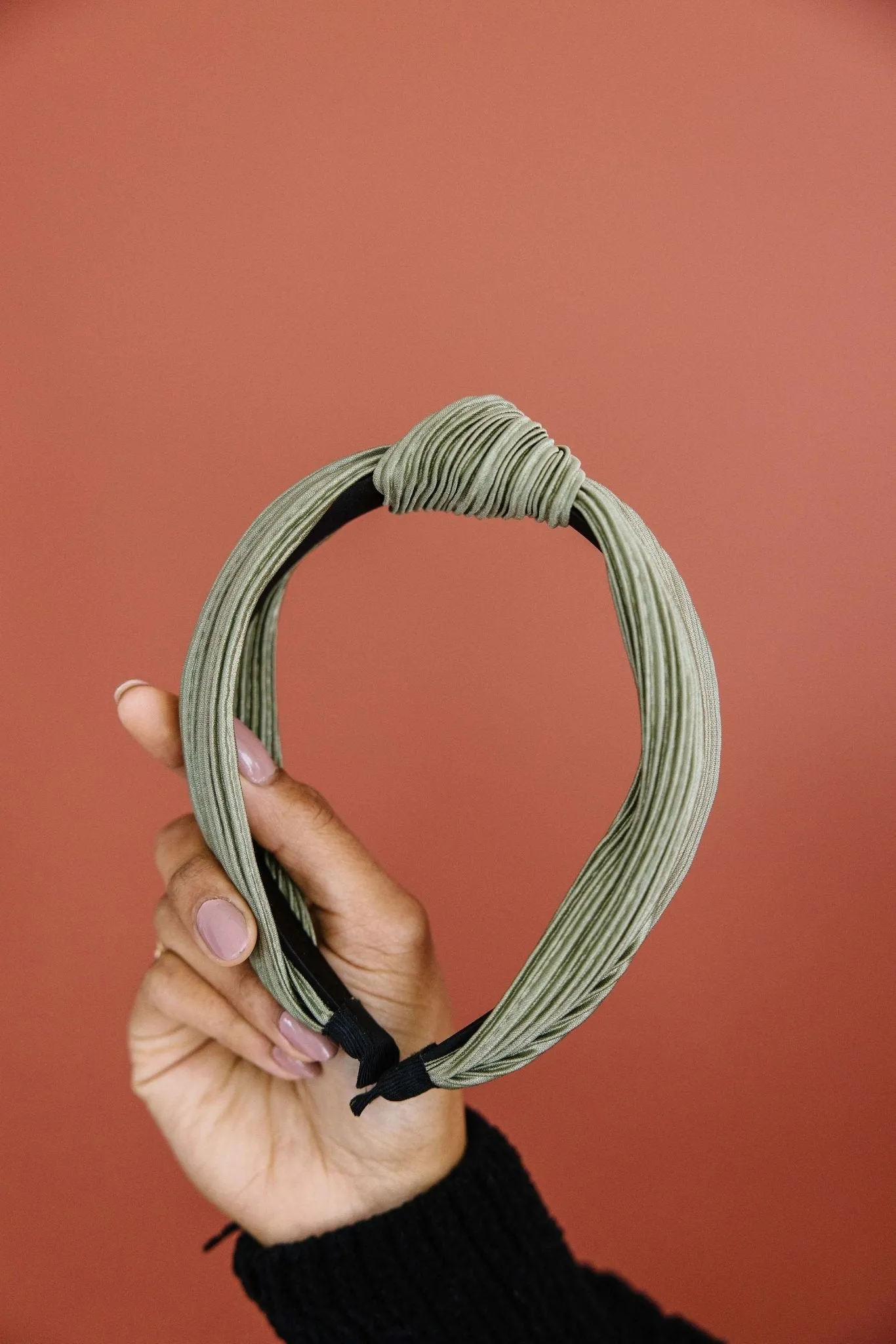 Ivy Green Pleated Hard Headband Andi