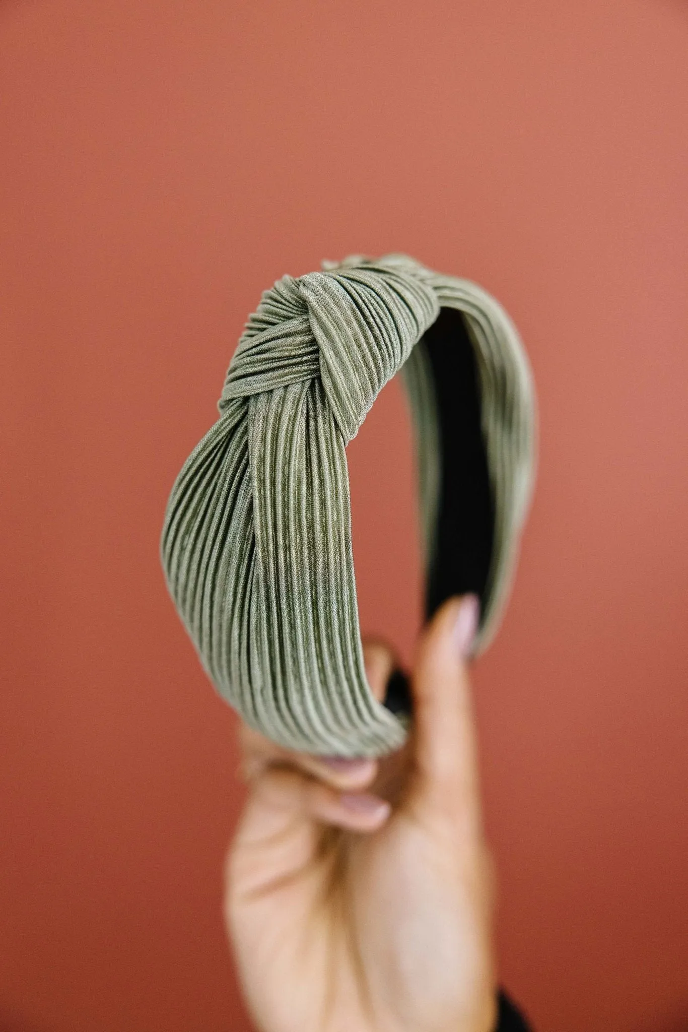 Ivy Green Pleated Hard Headband Andi