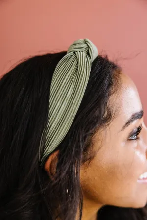 Ivy Green Pleated Hard Headband Andi