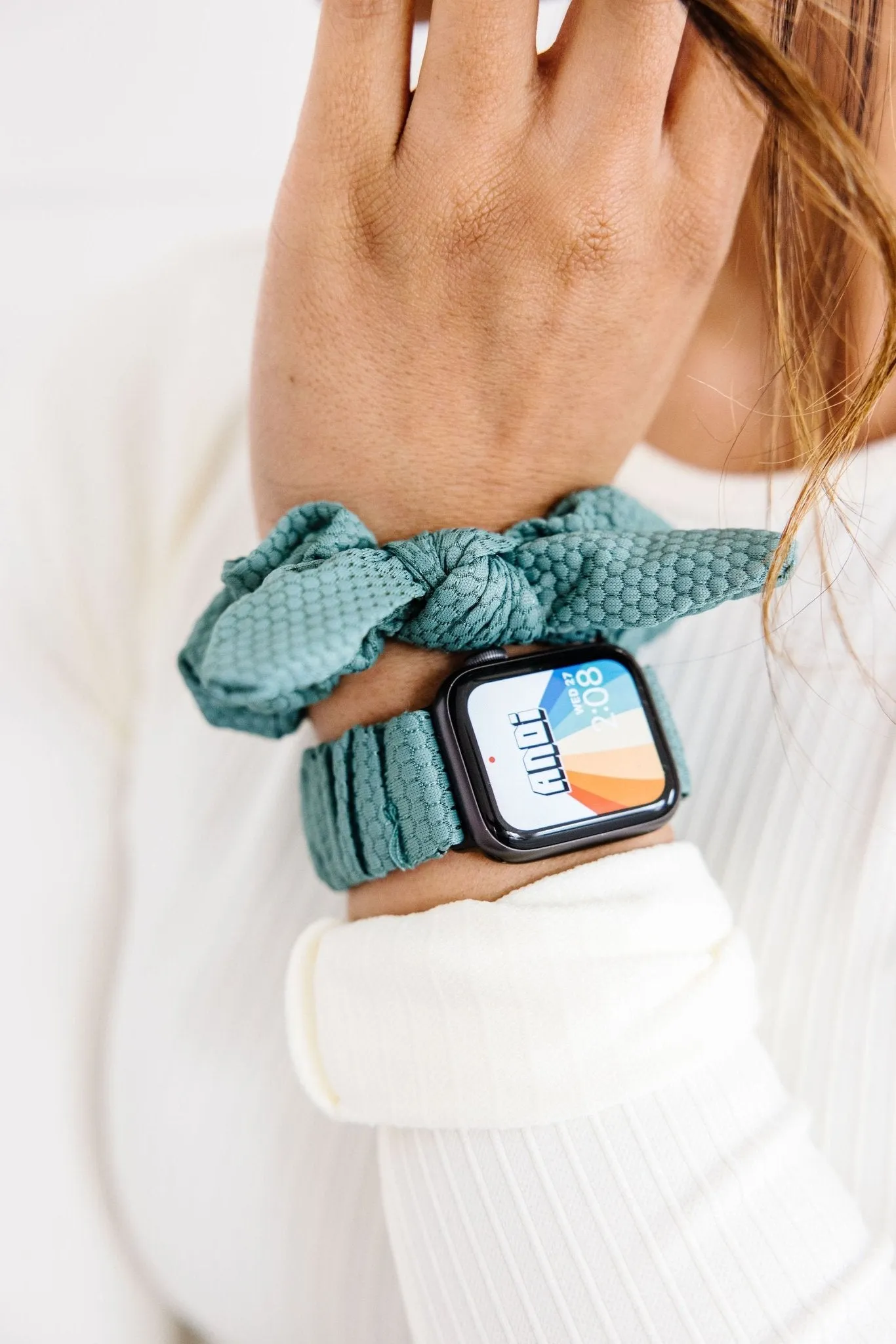 Jade Hexagon Athletic Scrunchie Band Compatible with Apple Watch Andi