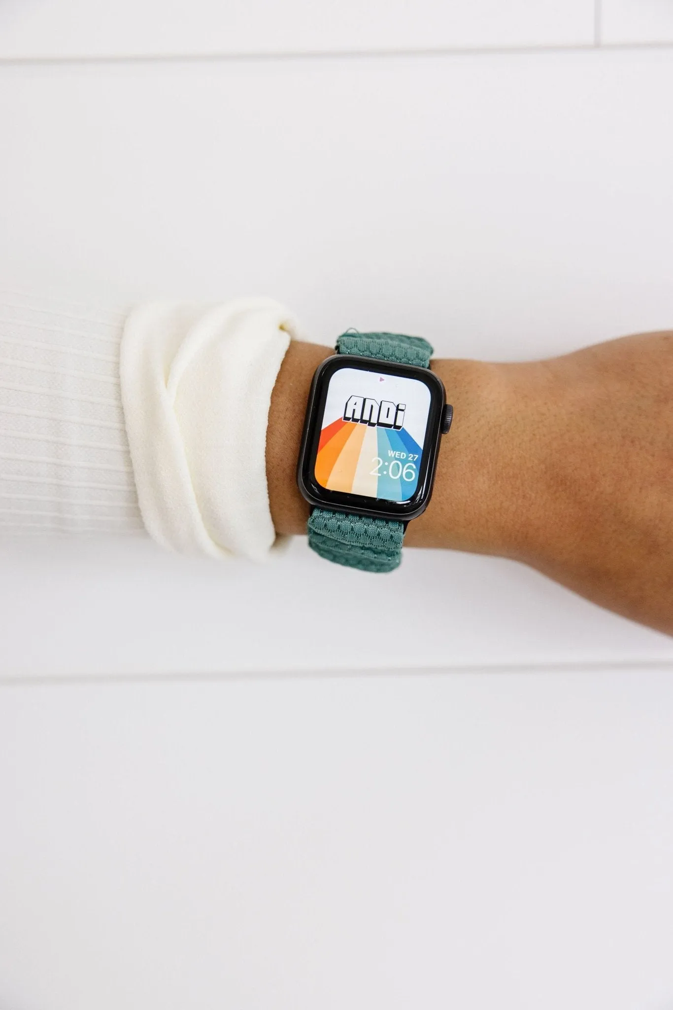 Jade Hexagon Athletic Scrunchie Band Compatible with Apple Watch Andi