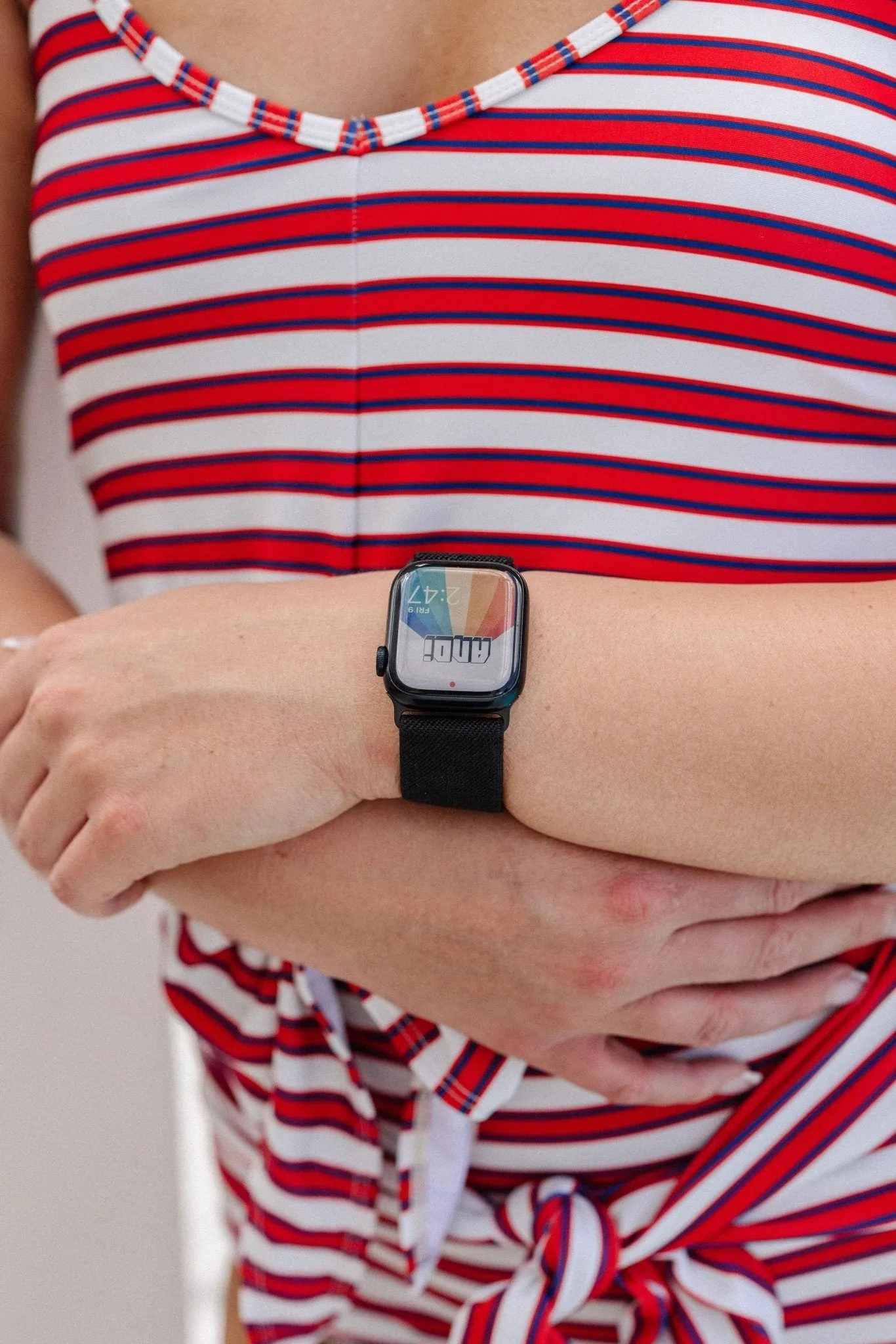 Jet Black Adjustable Elastic Watch Band Andi