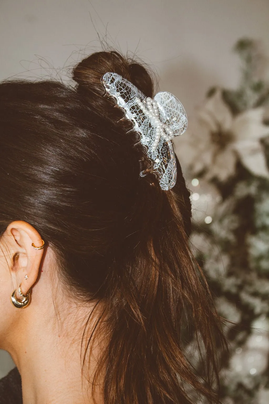 Lace and Pearls Claw Clip Andi