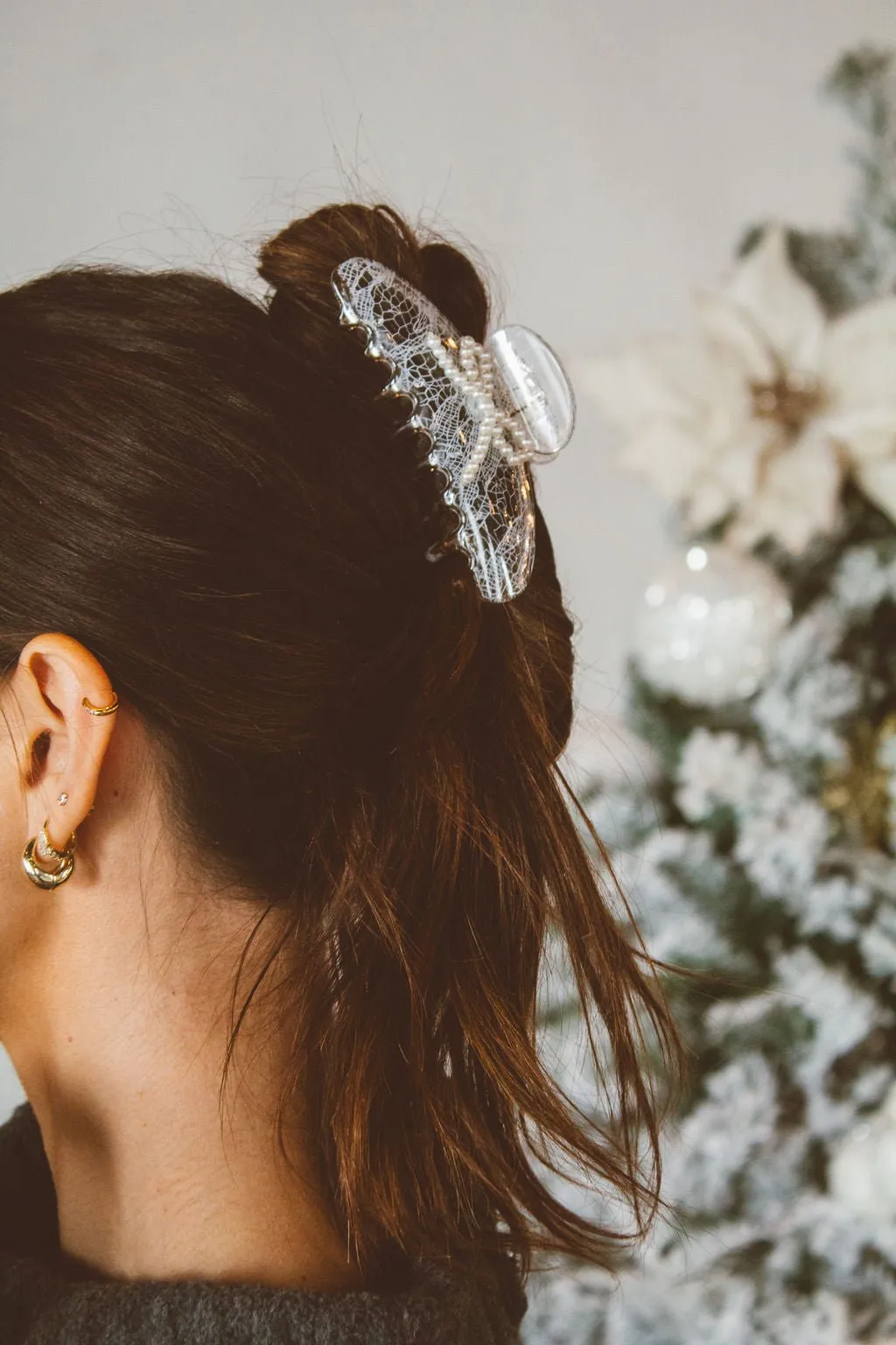 Lace and Pearls Claw Clip Andi