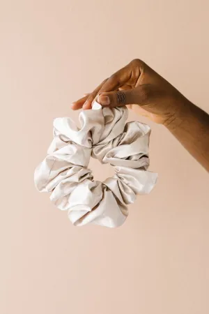 Latte Satin Jumbo Scrunchie Andi