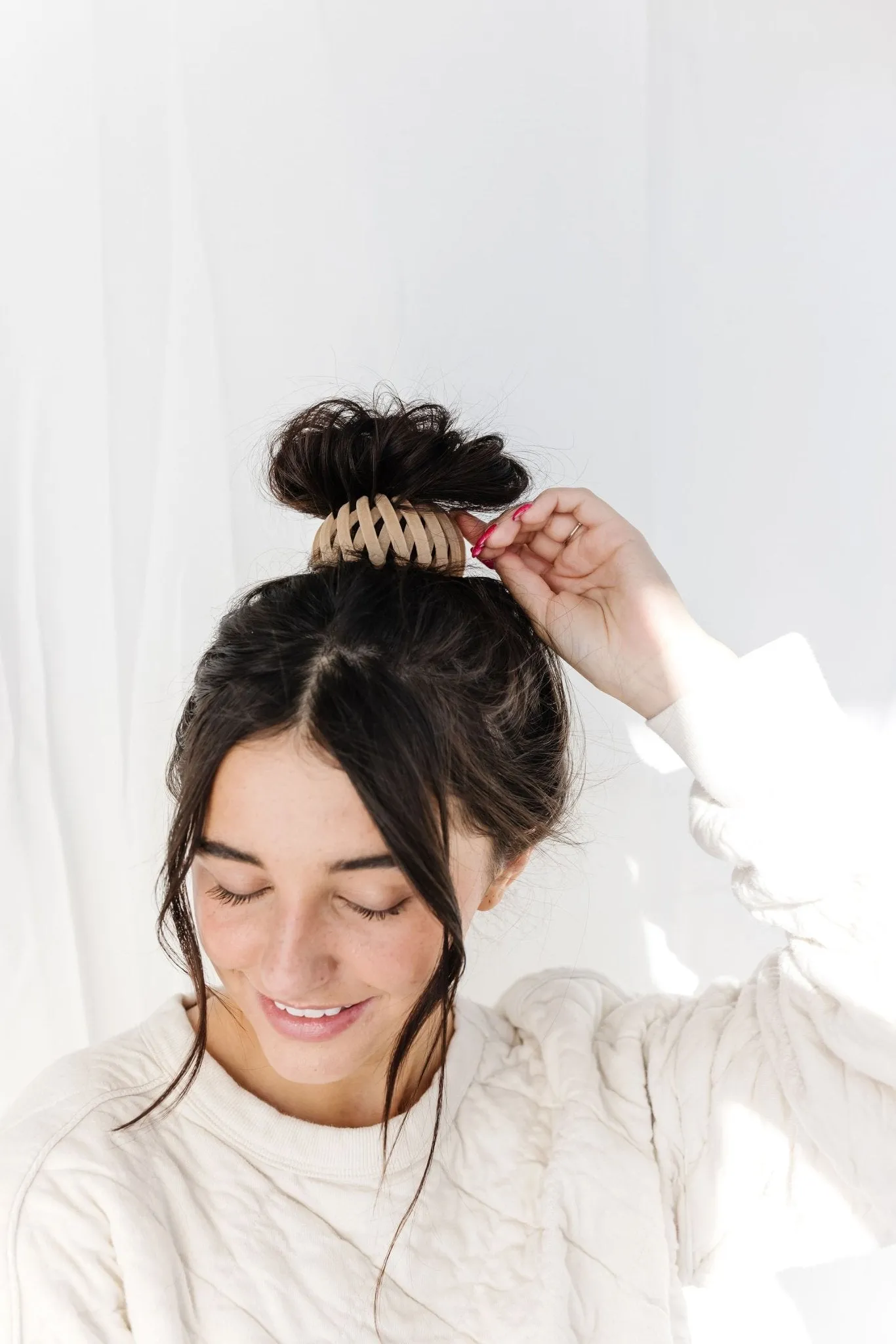 Light Brown Bird Nest Expanding Hair Claw Andi