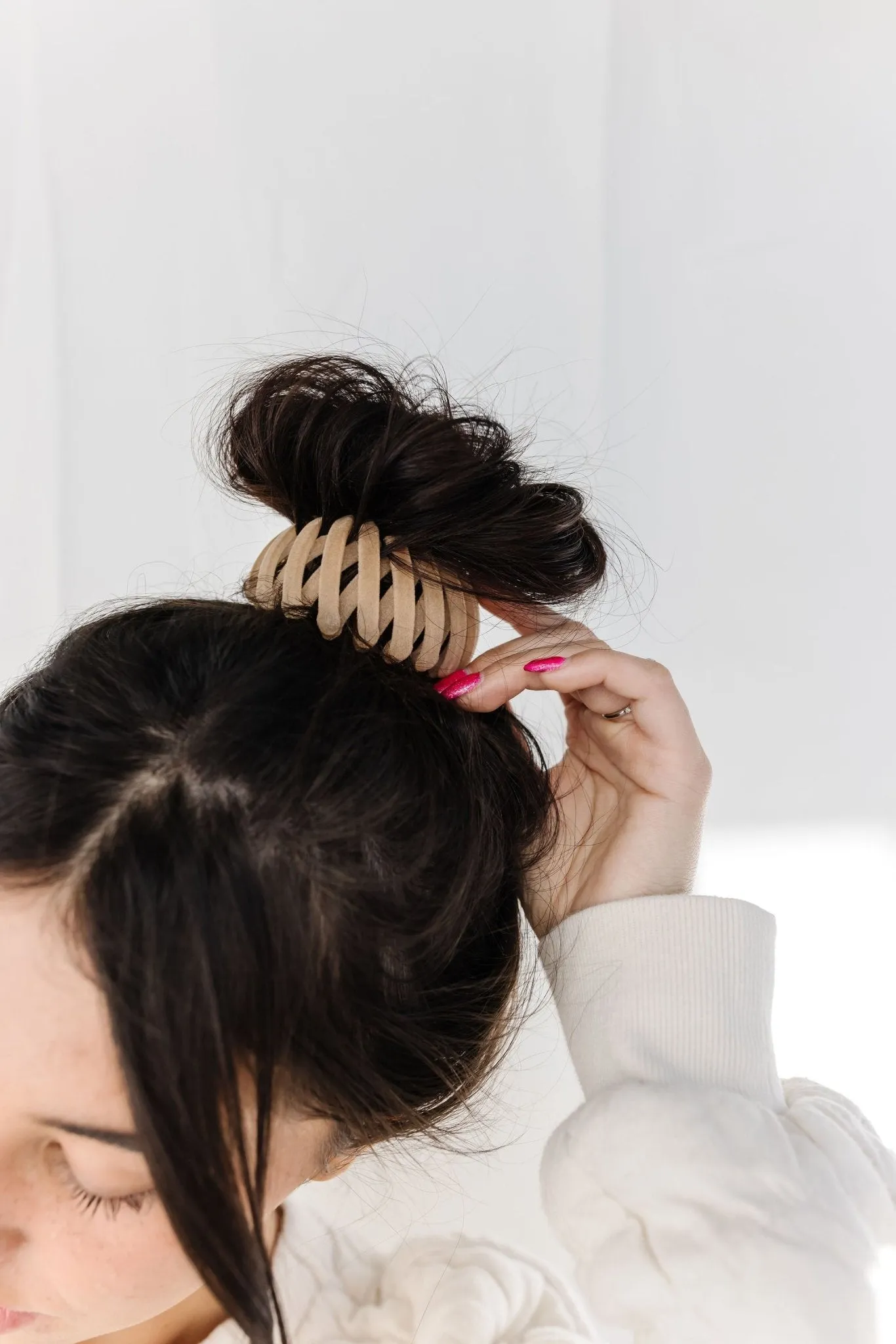 Light Brown Bird Nest Expanding Hair Claw Andi