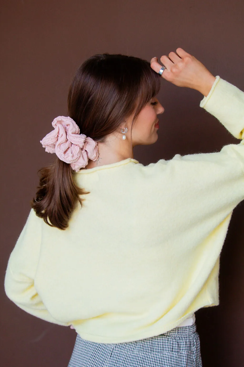 Light Pink Ruffle Jumbo Scrunchie Andi