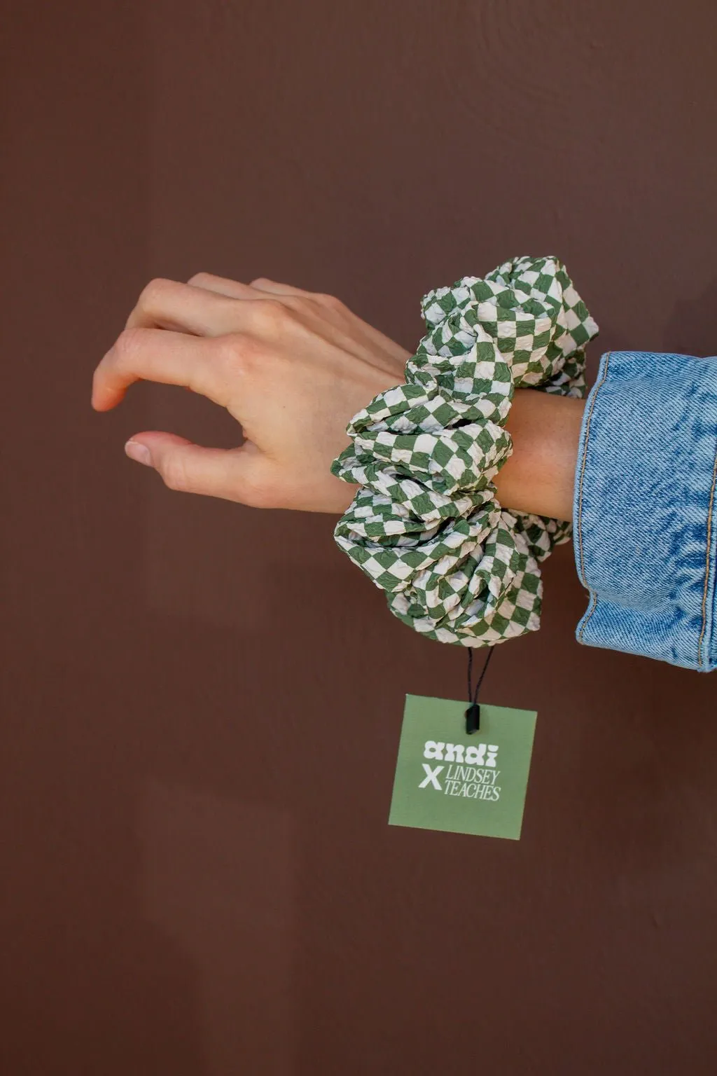 Lindsey Checked Jumbo Scrunchie Andi