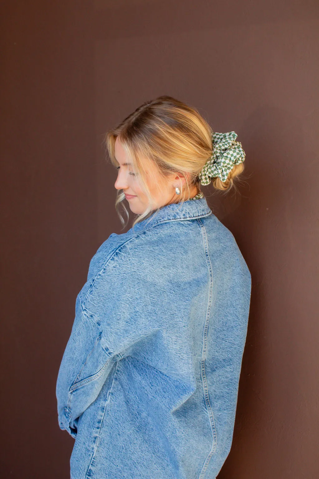 Lindsey Checked Jumbo Scrunchie Andi