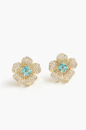 London Blue Flower Stud Earring