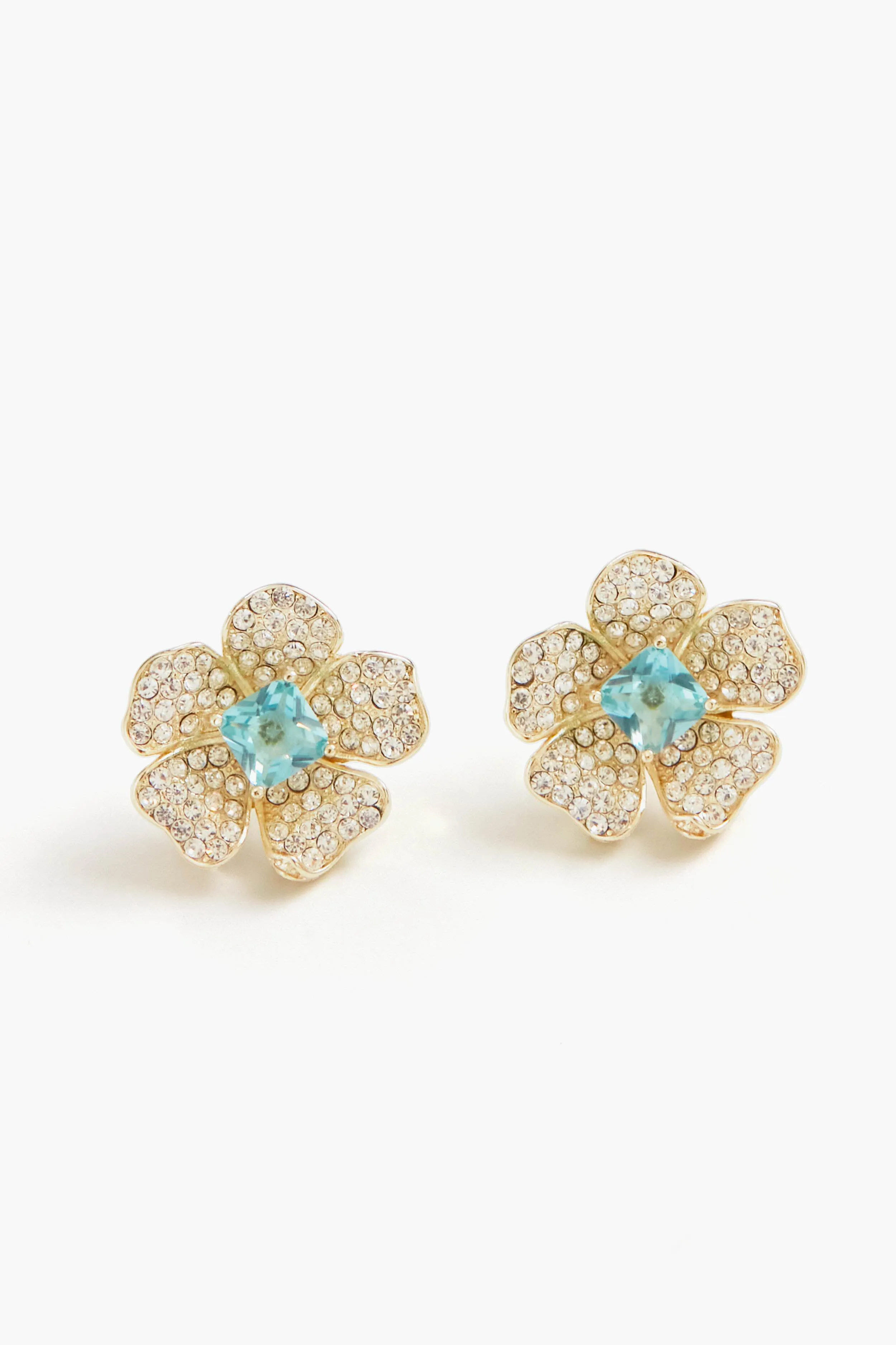 London Blue Flower Stud Earring