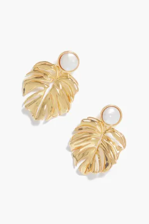 Lux Palm Pearl Earrings