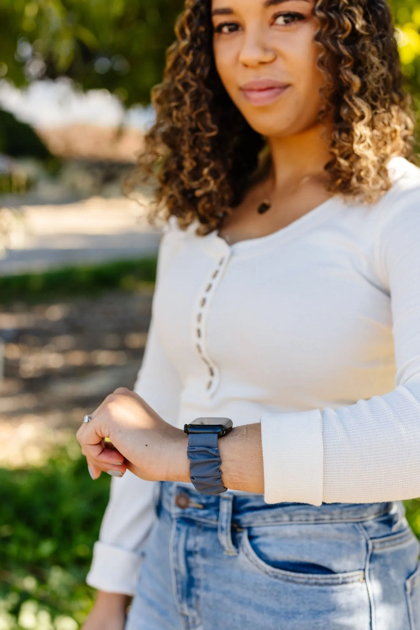 Marine Blue Athletic Scrunchie Band Compatible with Apple Watch Andi