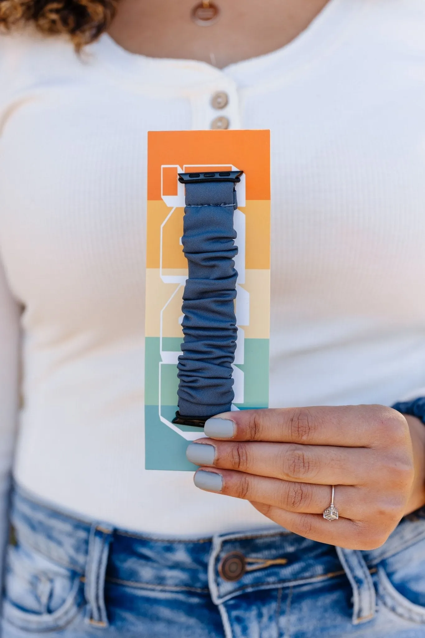 Marine Blue Athletic Scrunchie Band Compatible with Apple Watch Andi