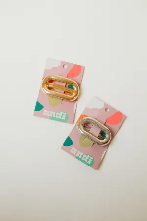 Metal Oval Barrette Andi