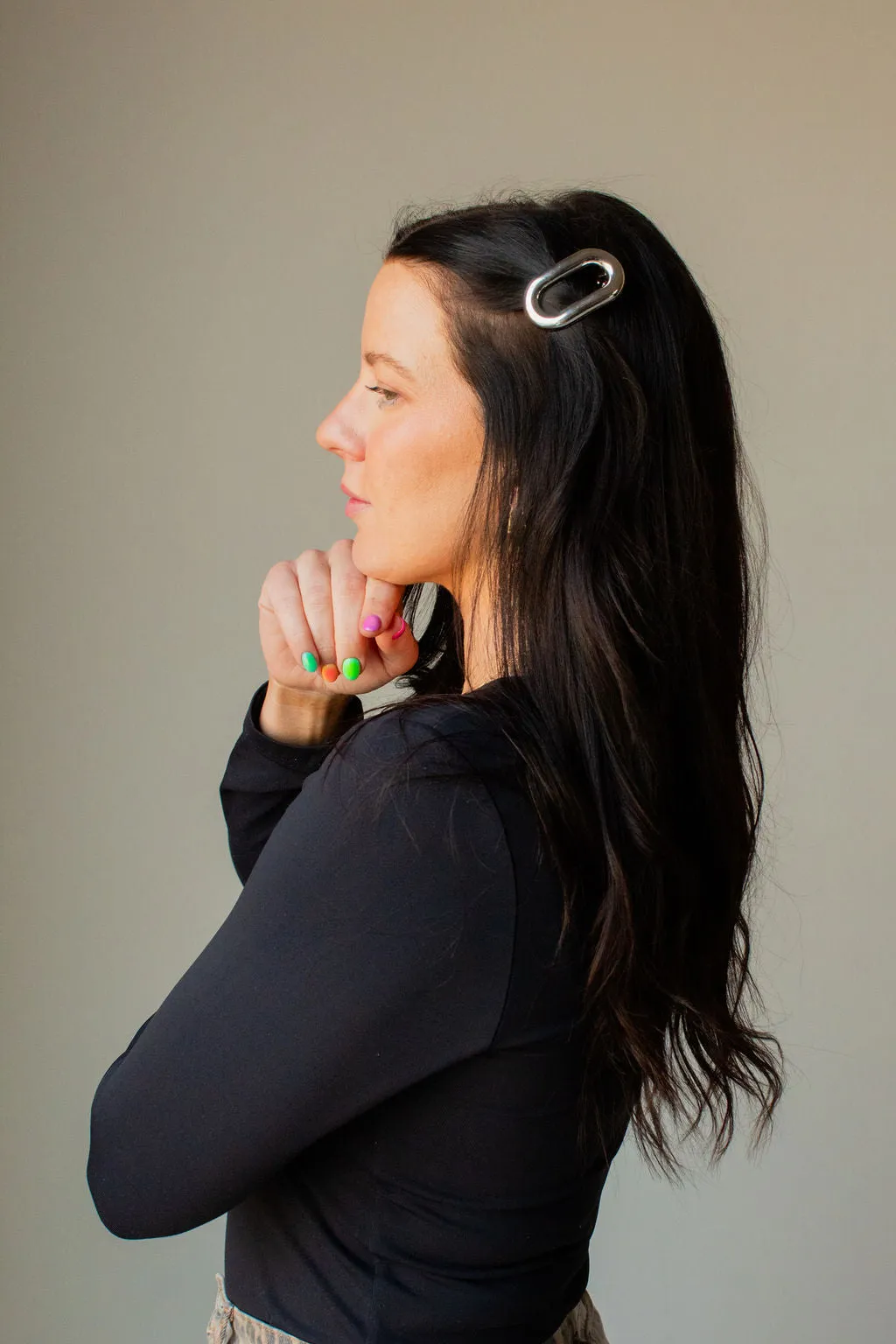 Metal Oval Barrette Andi