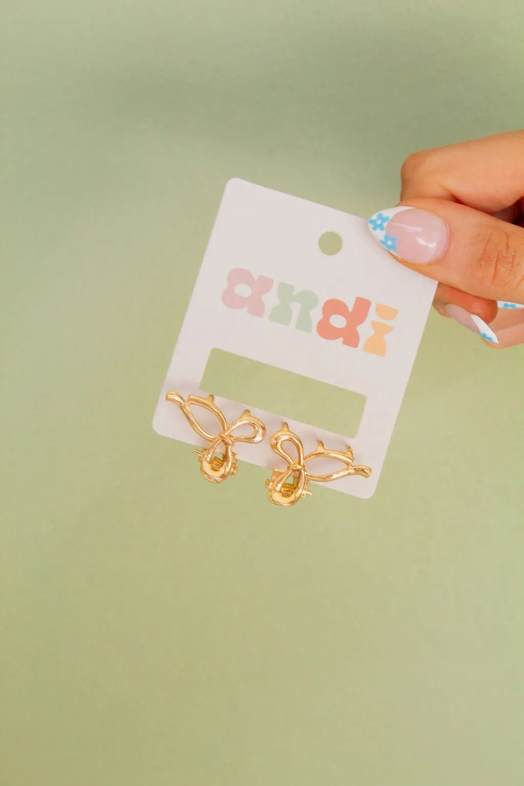 Micro Gold Bow Claw Clips Andi