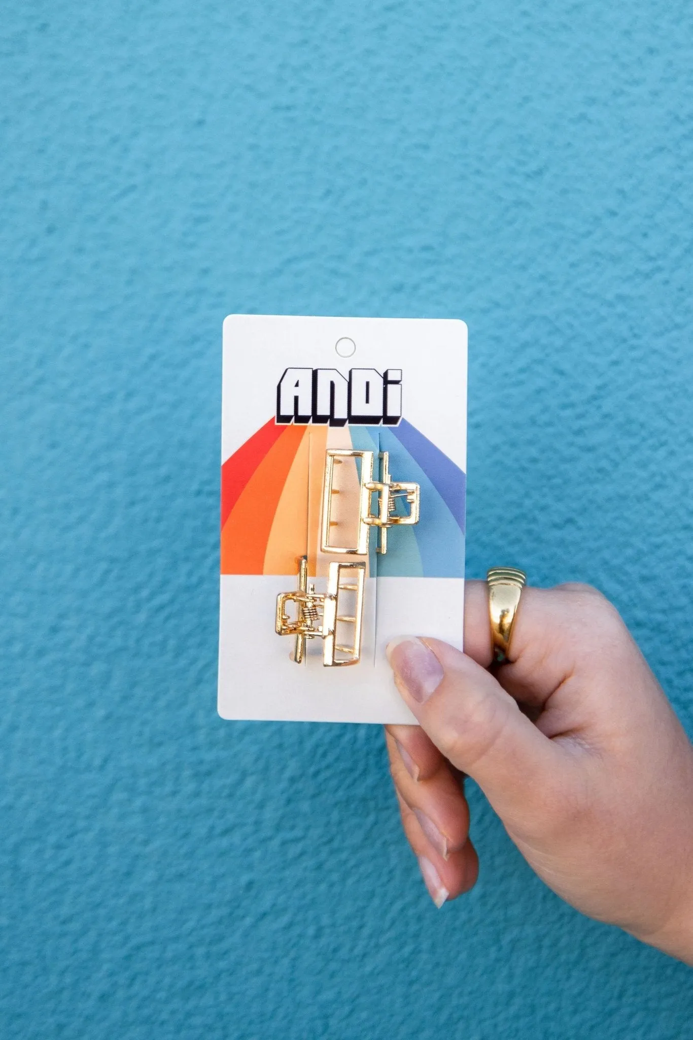 Micro Rectangle Gold Claw Clips Andi