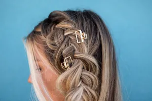 Micro Rectangle Gold Claw Clips Andi