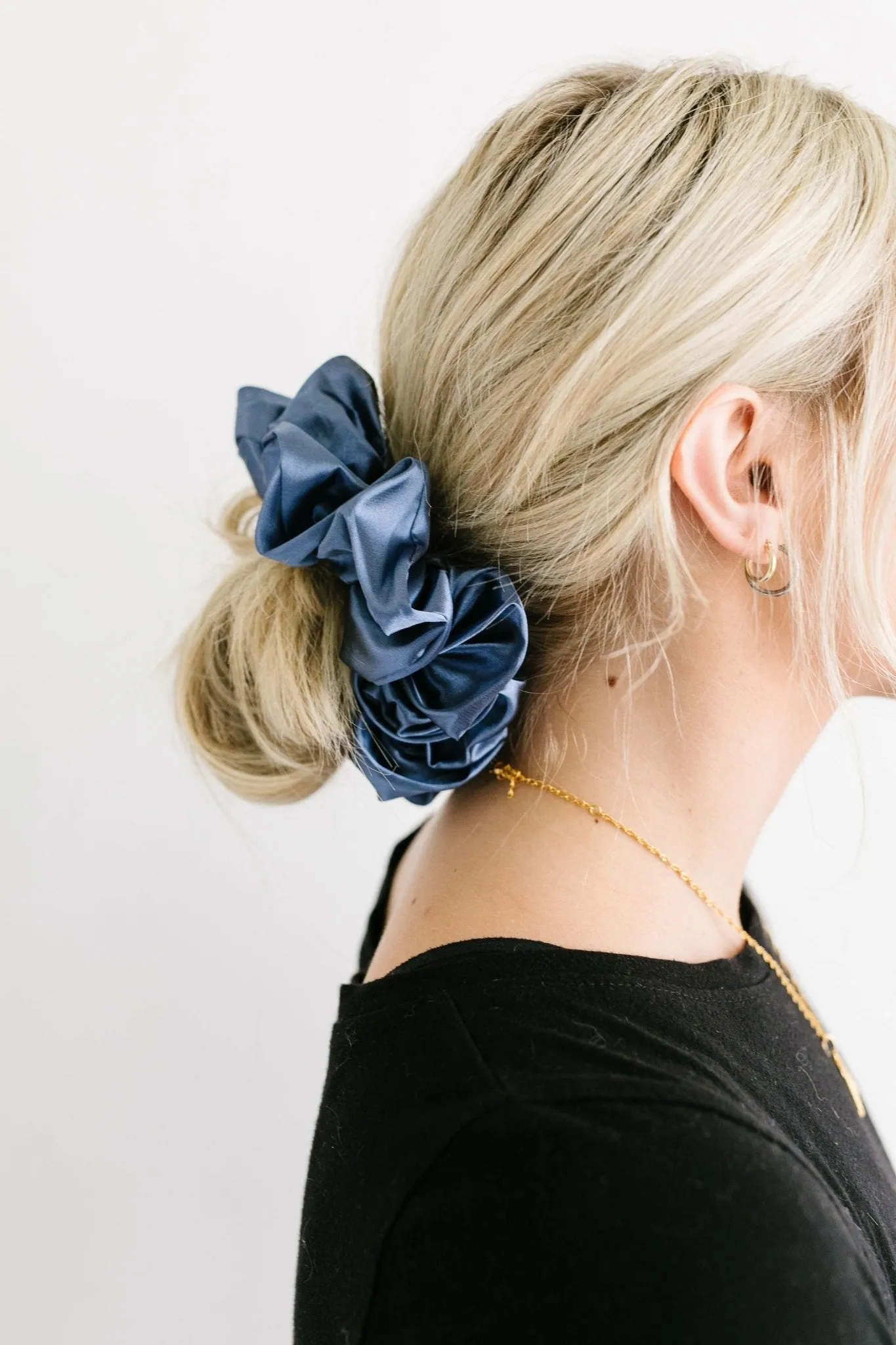 Midnight Moon Satin Jumbo Scrunchie Andi