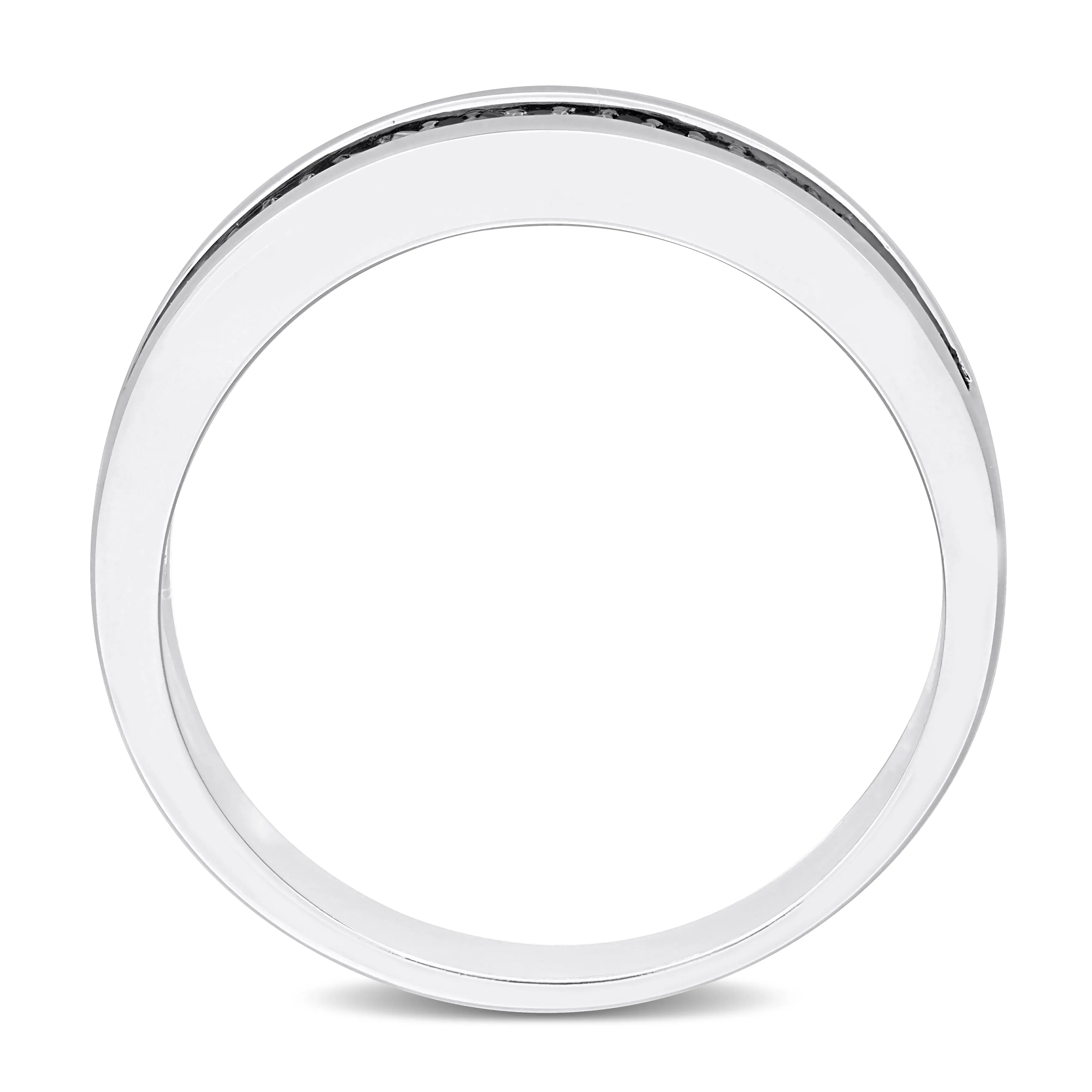 Mimi & Max 1/10ct TDW Black Diamond Men's Double Row Anniversary Band in Sterling Silver