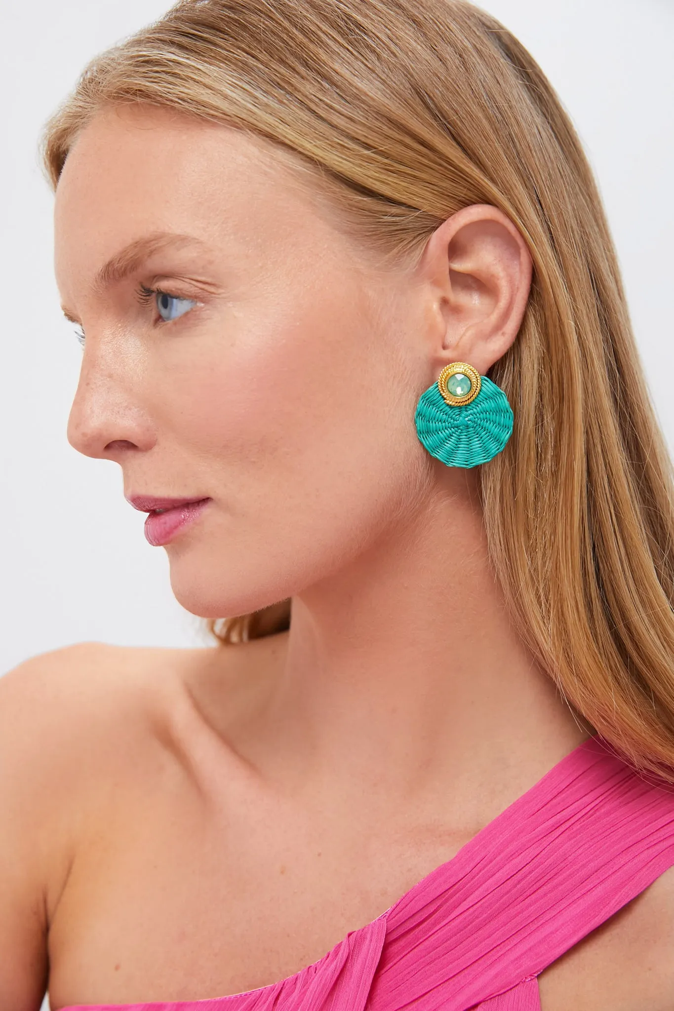 Mint Green Iraca Dulcinea Studs