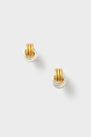 Mixed Metal Baby Knot Earrings