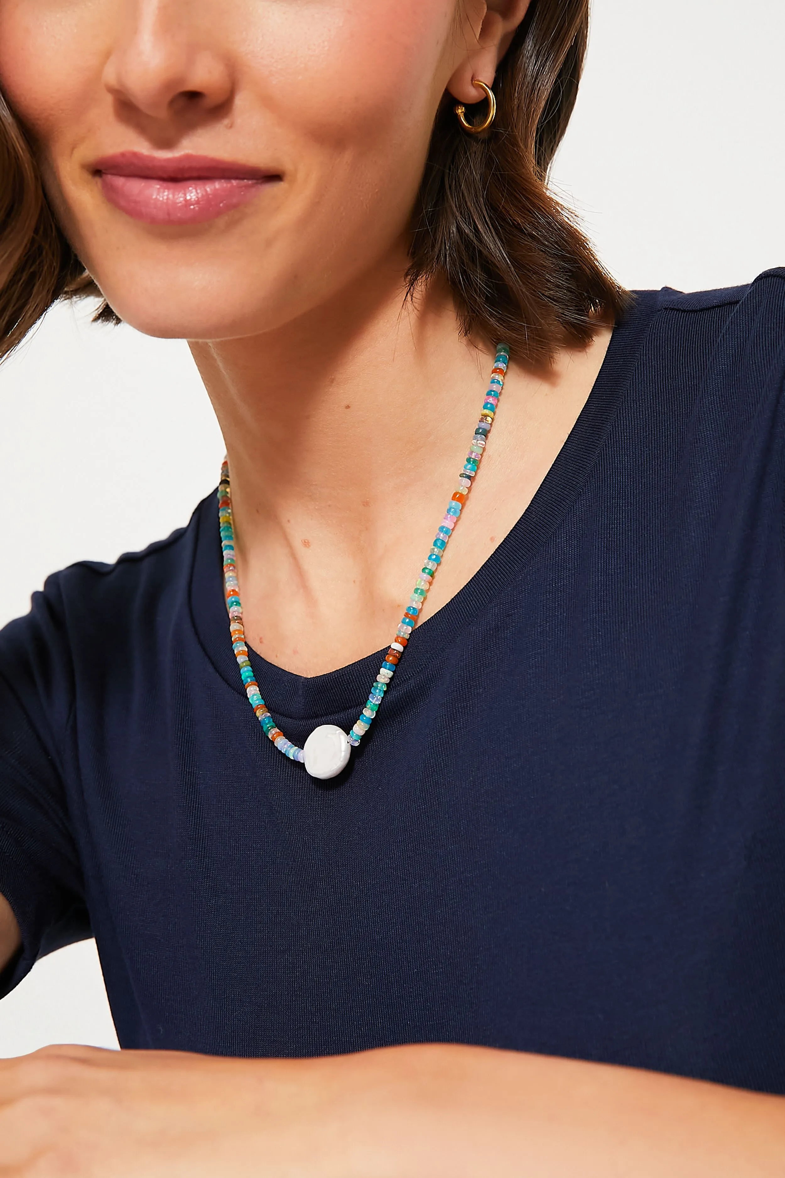 Multi Destination Necklace in Rainbow Opal