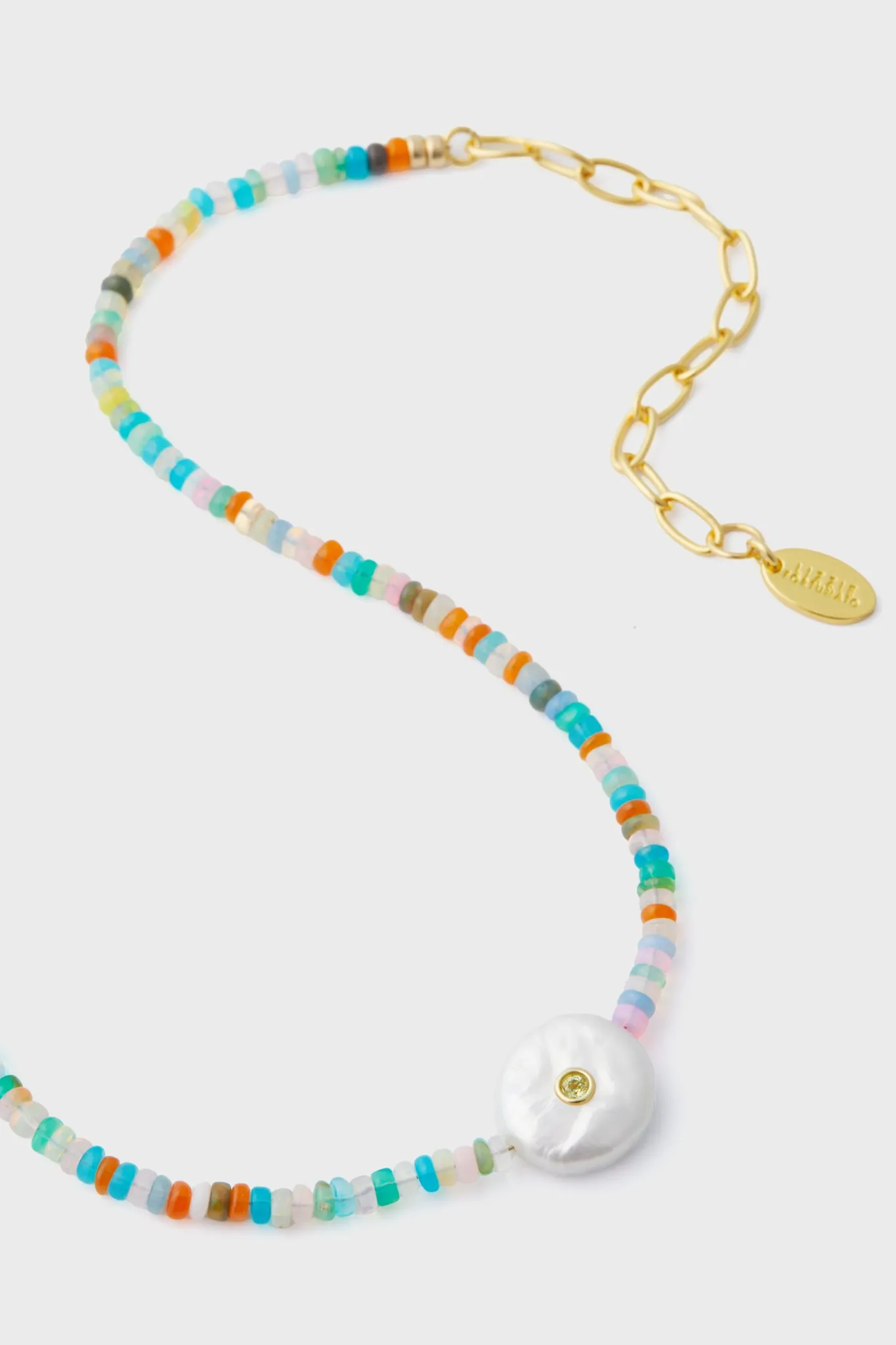 Multi Destination Necklace in Rainbow Opal