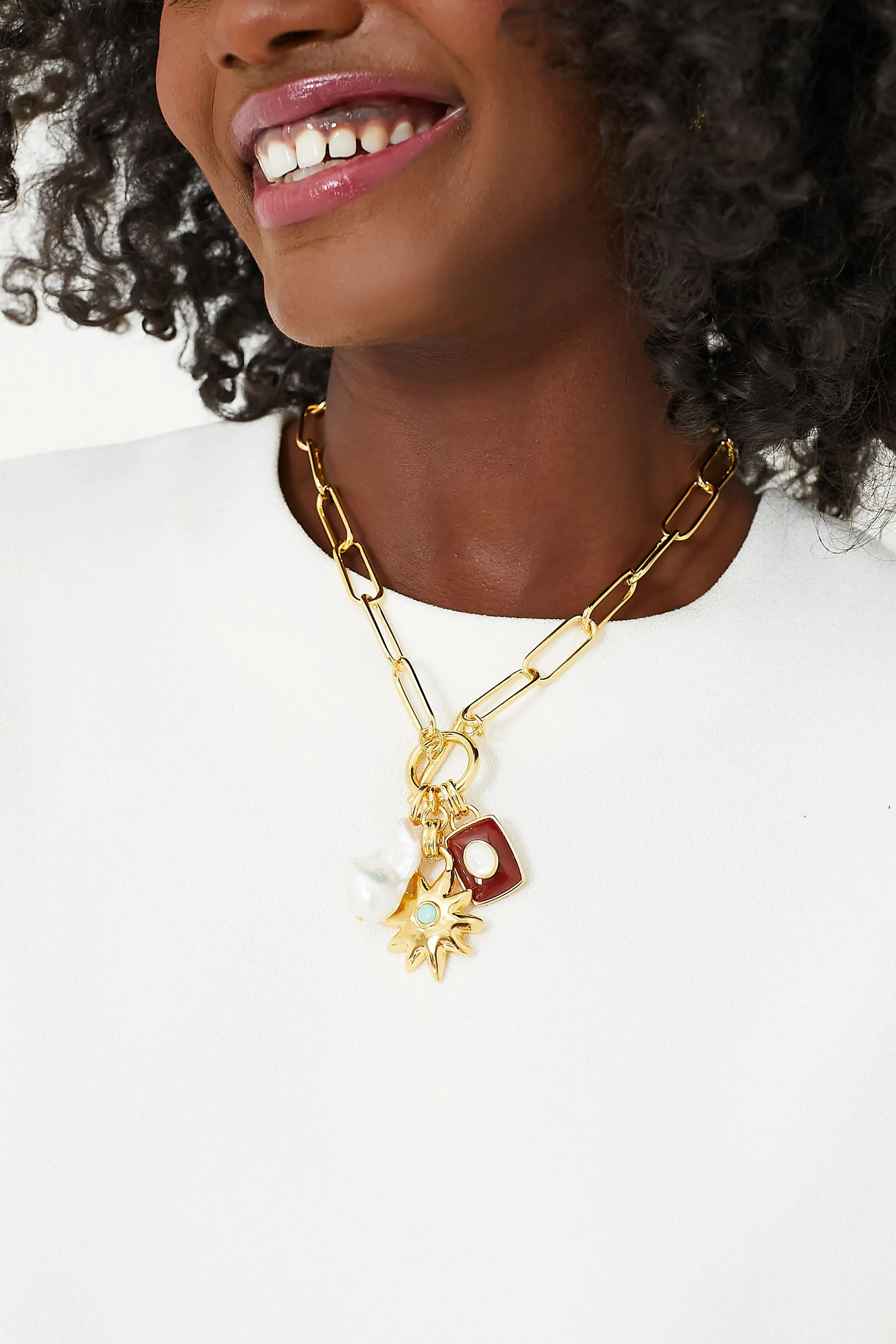Multi Helios Charm Necklace