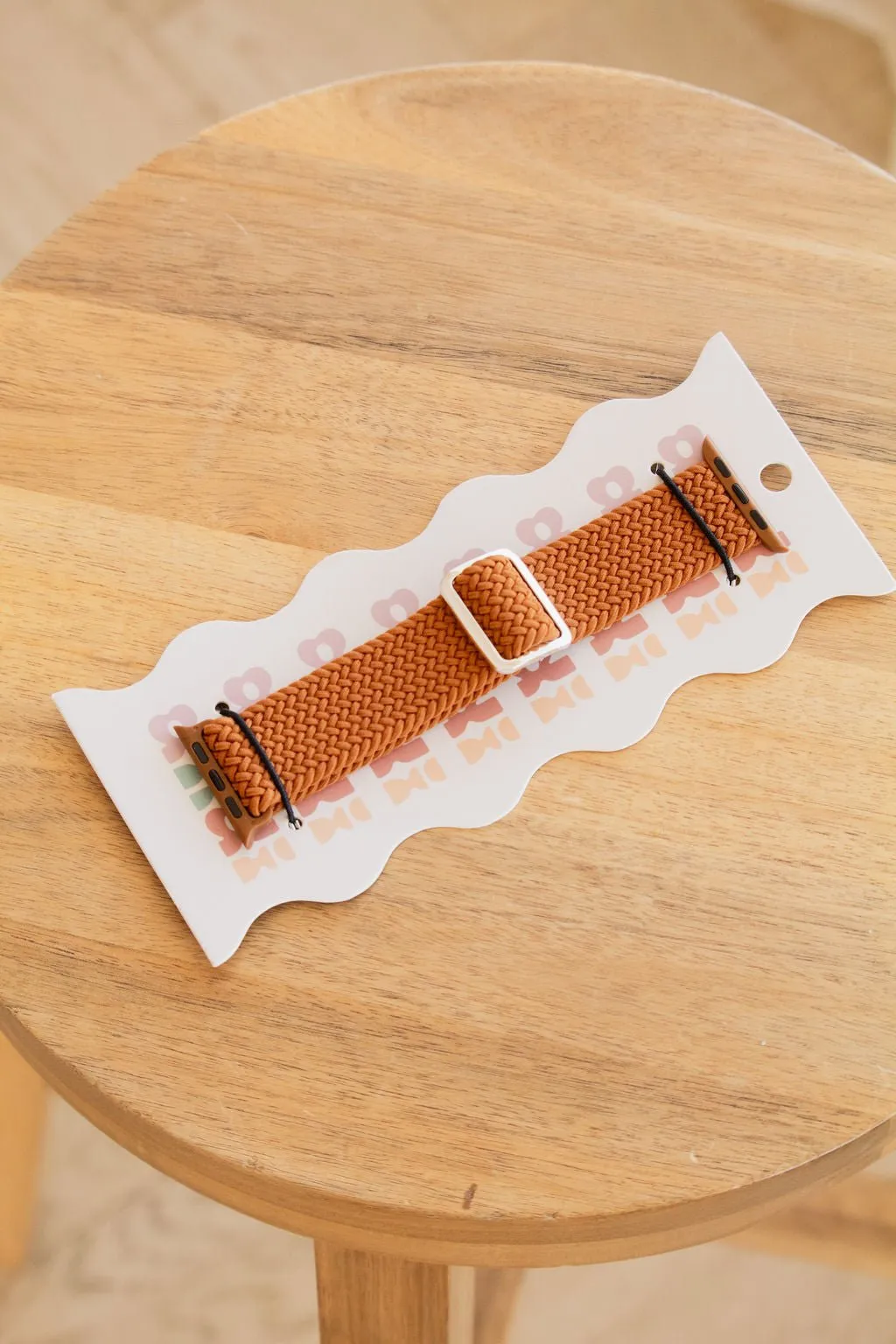 Mustard Thick Weaved Adjustable Elastic Watch Band Andi
