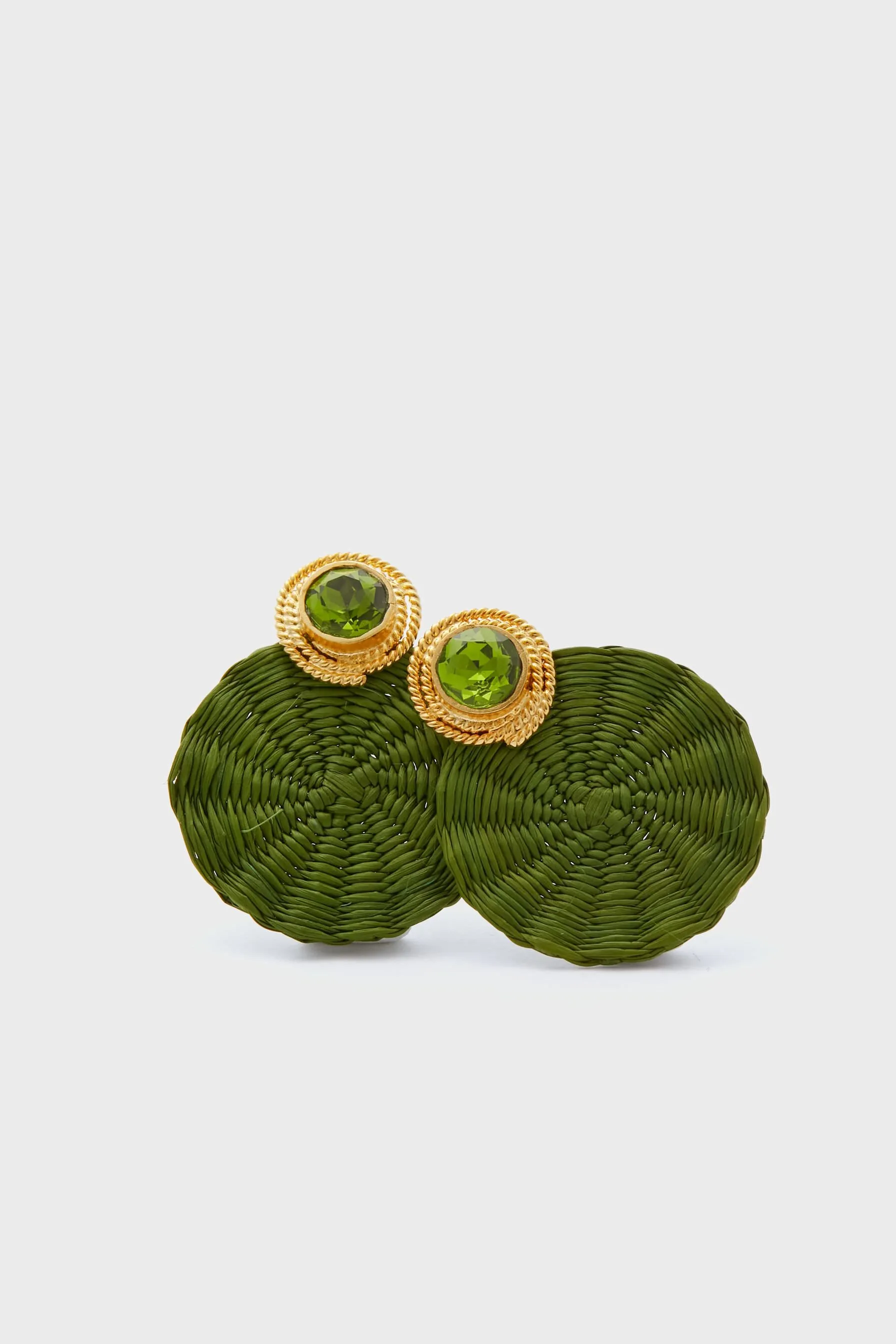 Olive Green Iraca Dulcinea Studs