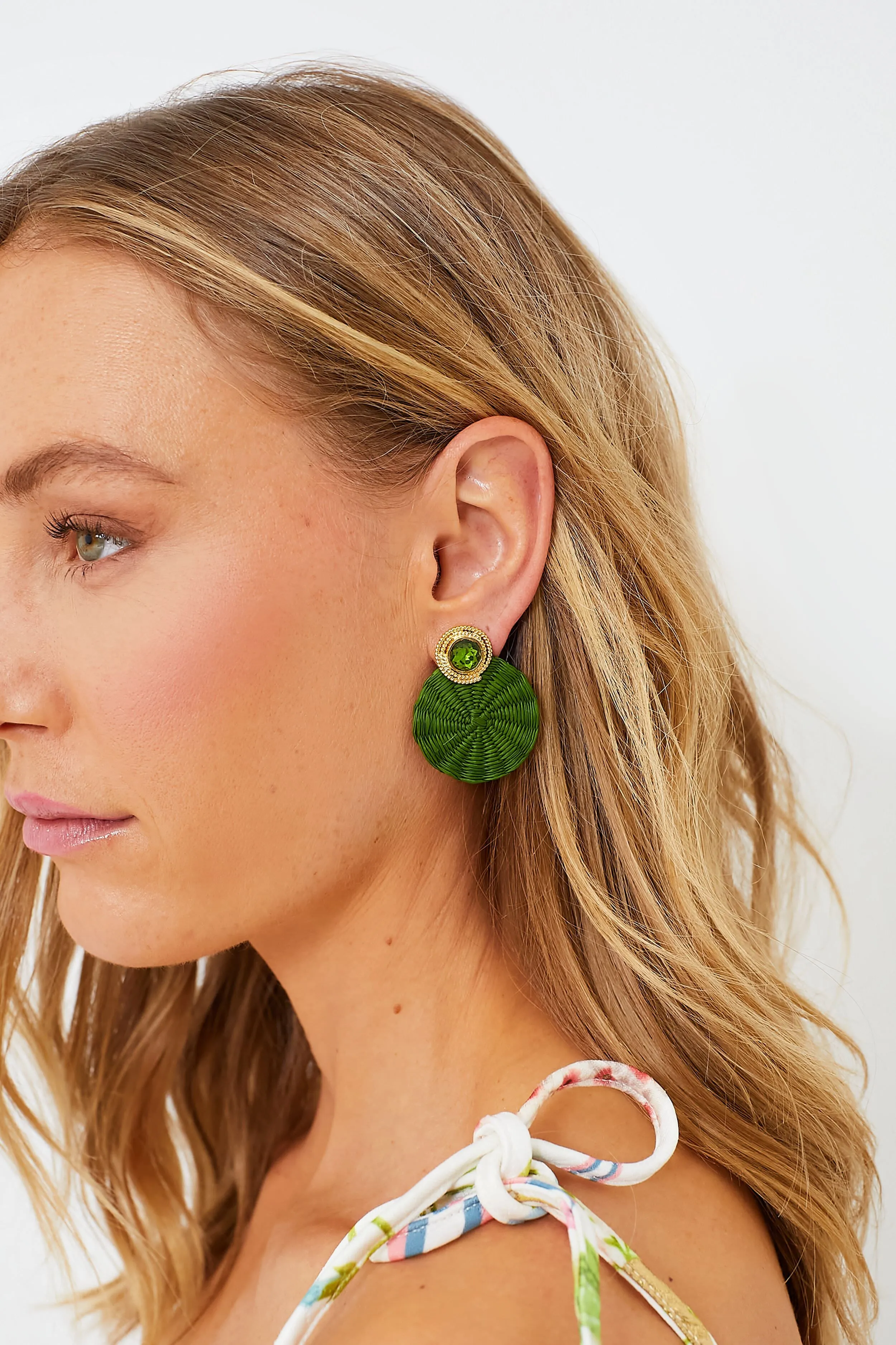 Olive Green Iraca Dulcinea Studs