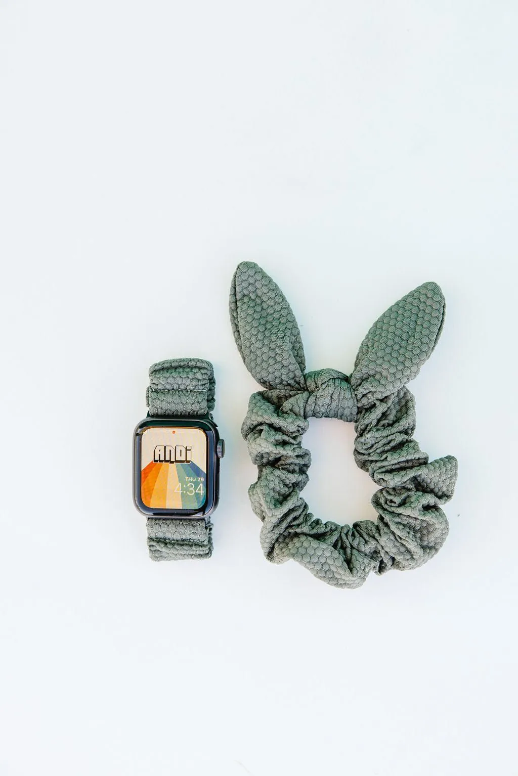 Olive Hexagon Athletic Scrunchie Band Compatible with Apple Watch Andi