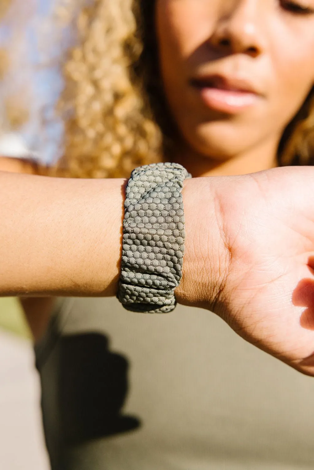 Olive Hexagon Athletic Scrunchie Band Compatible with Apple Watch Andi