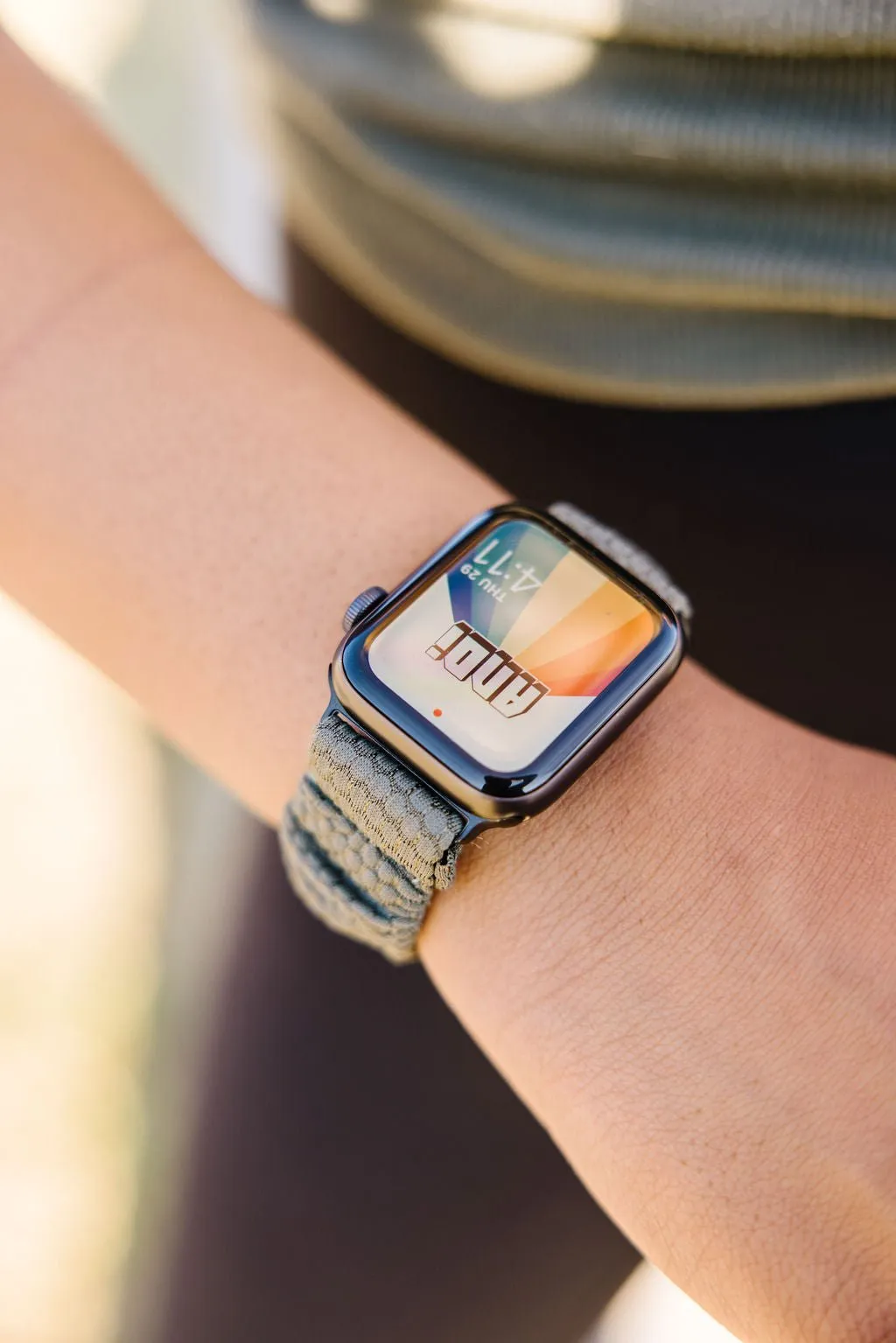 Olive Hexagon Athletic Scrunchie Band Compatible with Apple Watch Andi