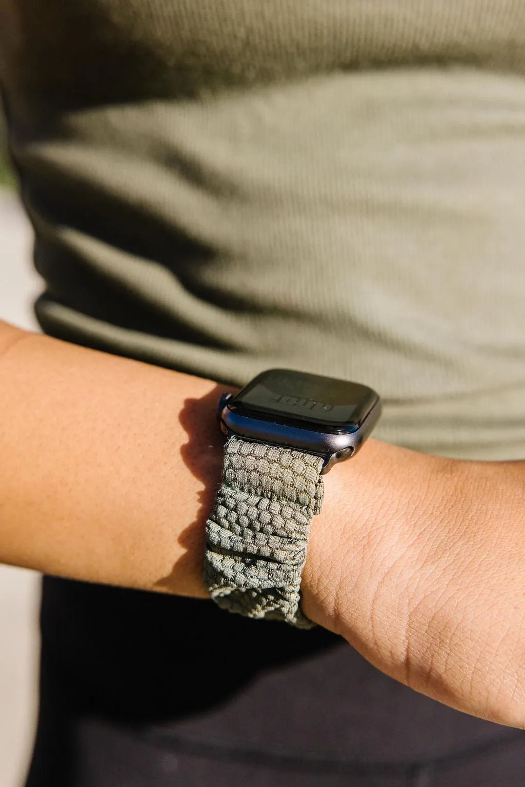 Olive Hexagon Athletic Scrunchie Band Compatible with Apple Watch Andi