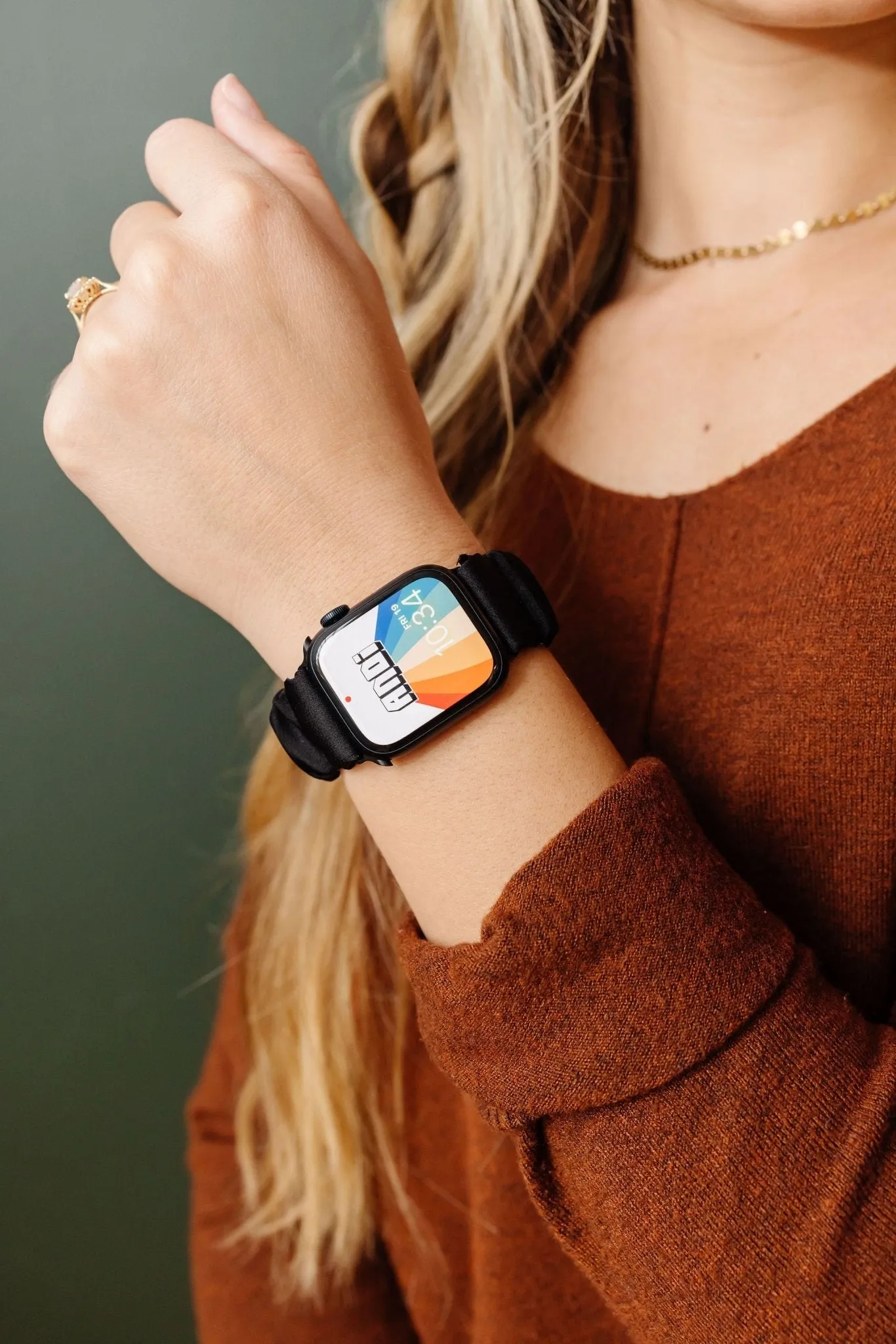 Onyx Luxe Scrunchie Band Compatible with Apple Watch Andi