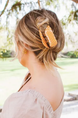 Orange Checkered Claw Clip Andi
