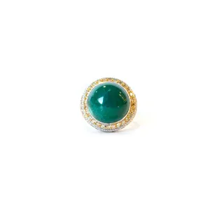 Ouzounian Men'S Ring Silver 925 With Round Diamond & Turquoise Size 10.5