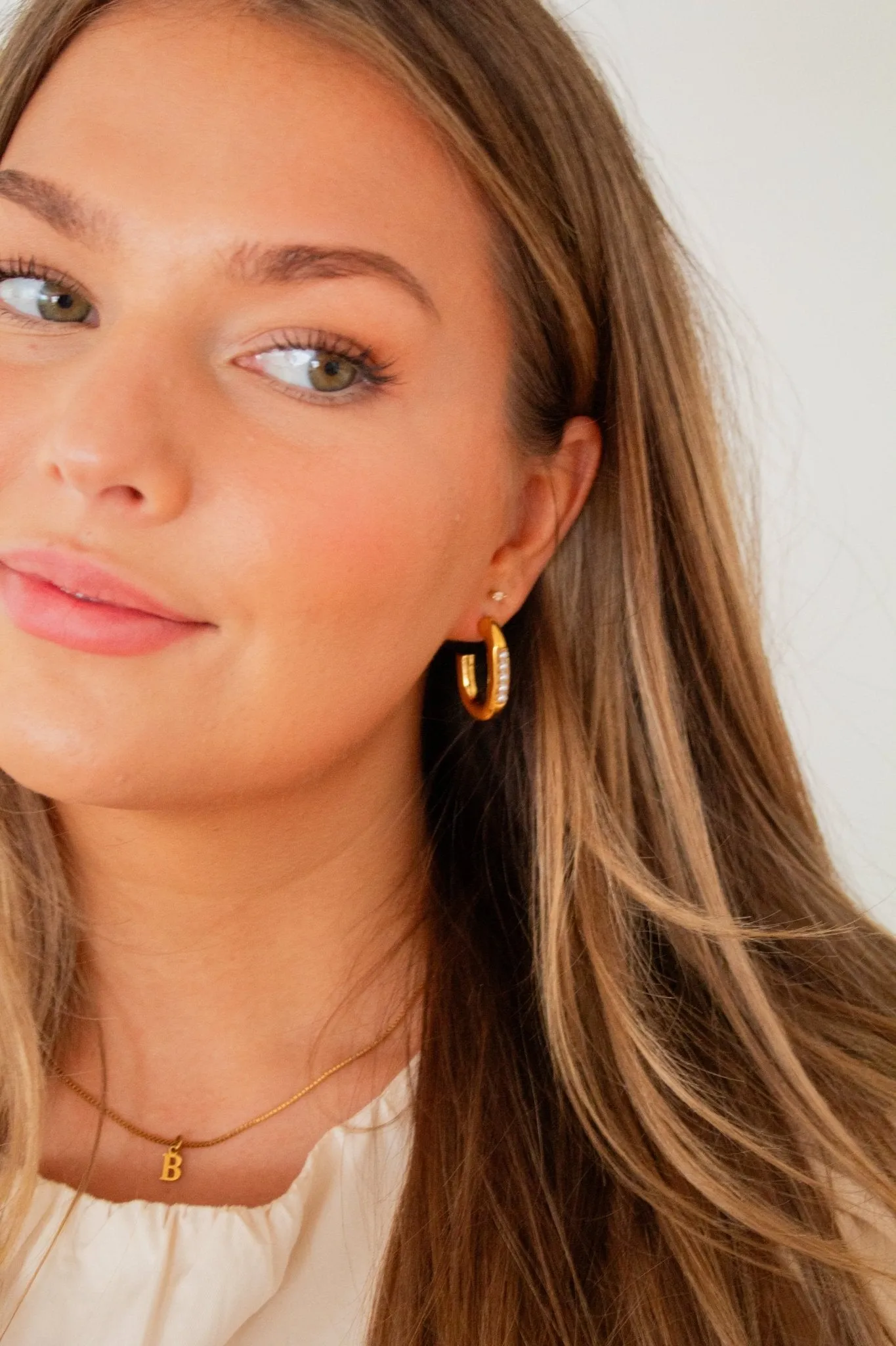 Pearl Encrusted Half Hoops Andi
