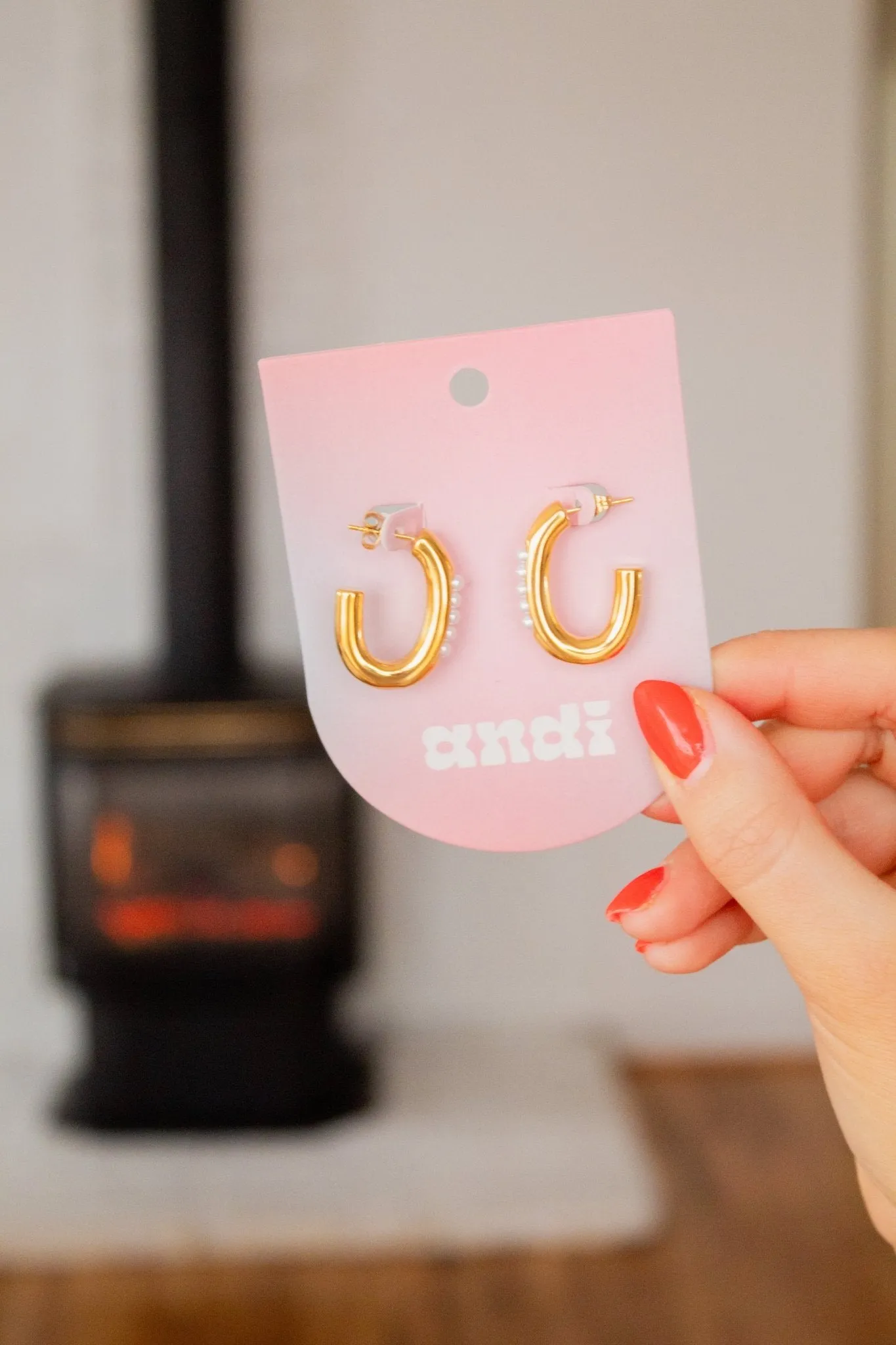 Pearl Encrusted Half Hoops Andi
