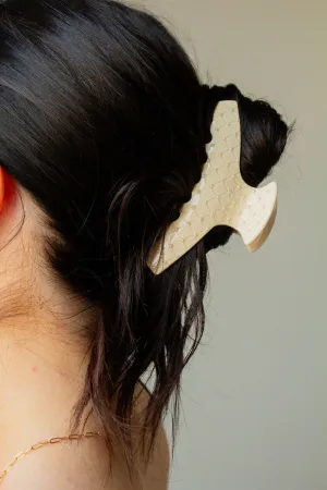 Pearl Studded Champagne Claw Clip Andi