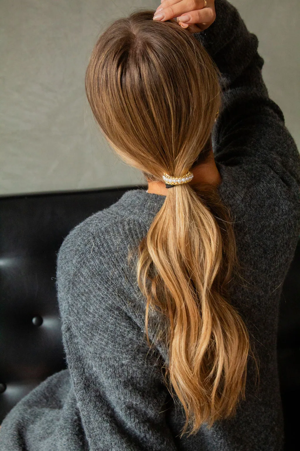 Pearl Studded Ponytail Cuff Andi
