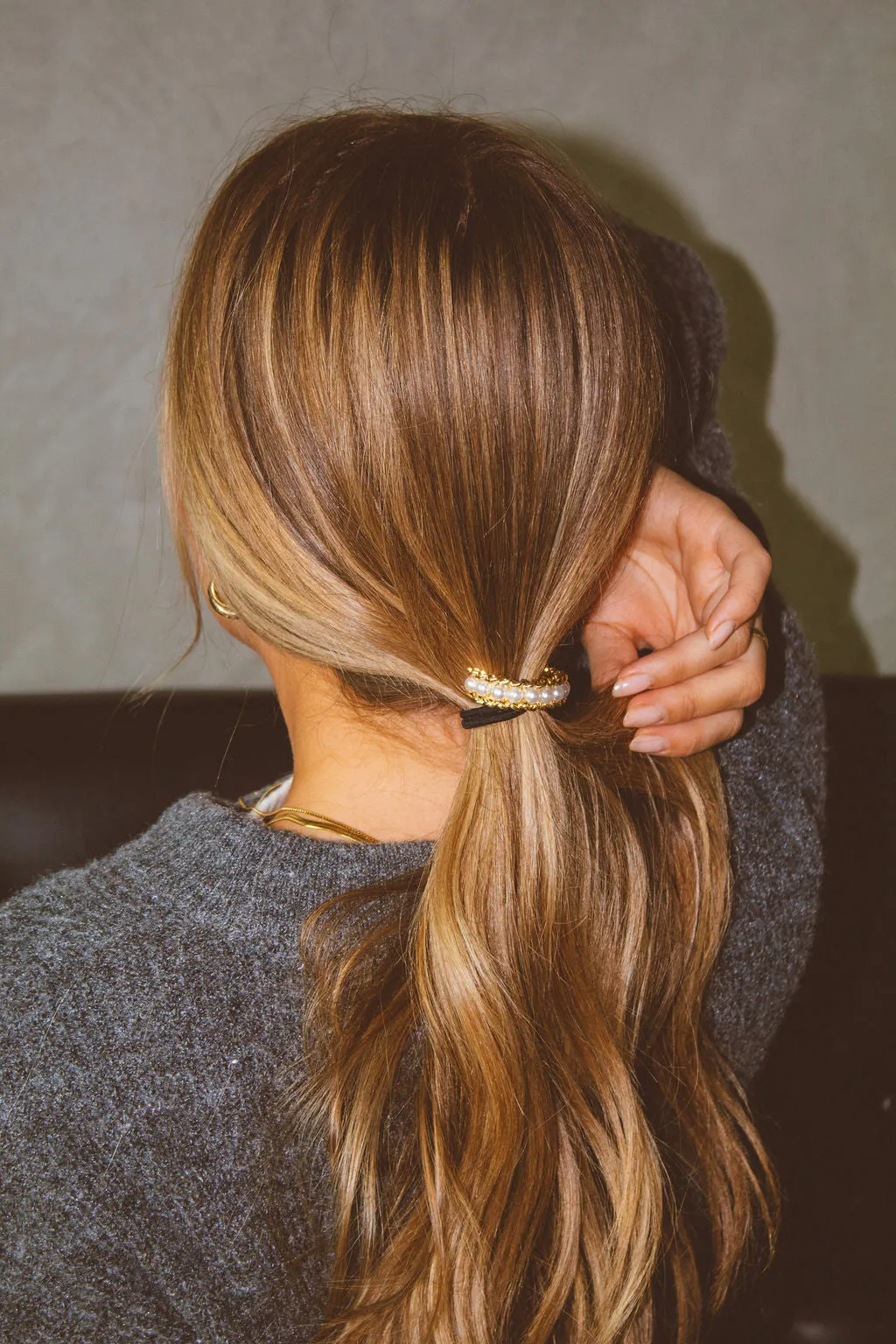 Pearl Studded Ponytail Cuff Andi