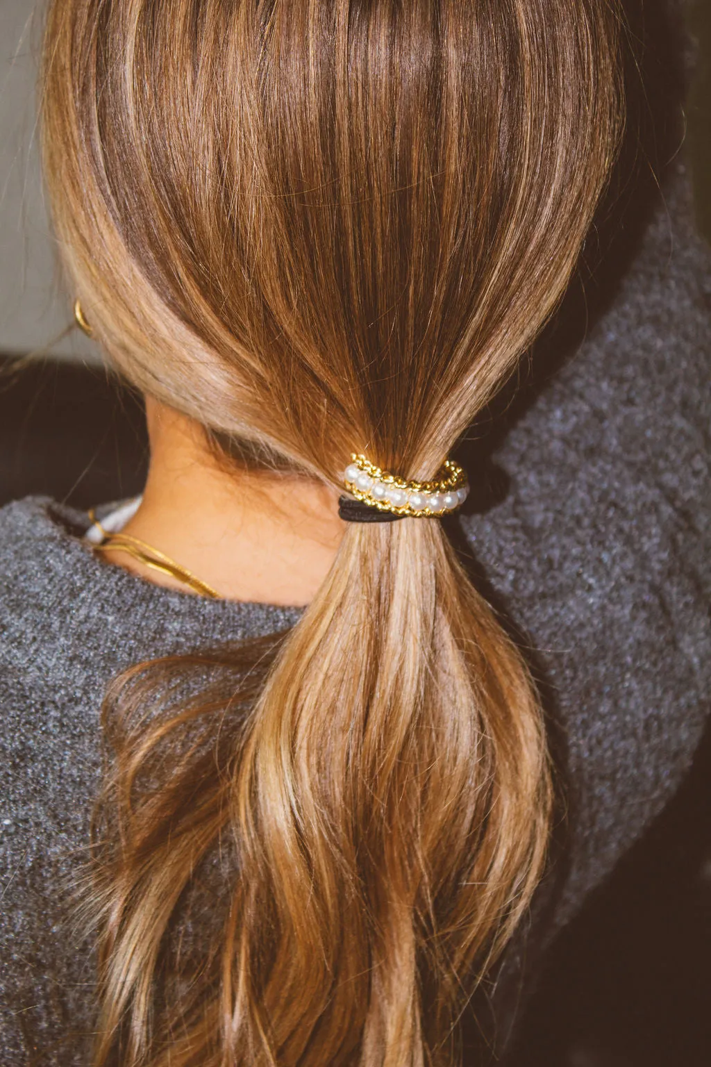 Pearl Studded Ponytail Cuff Andi