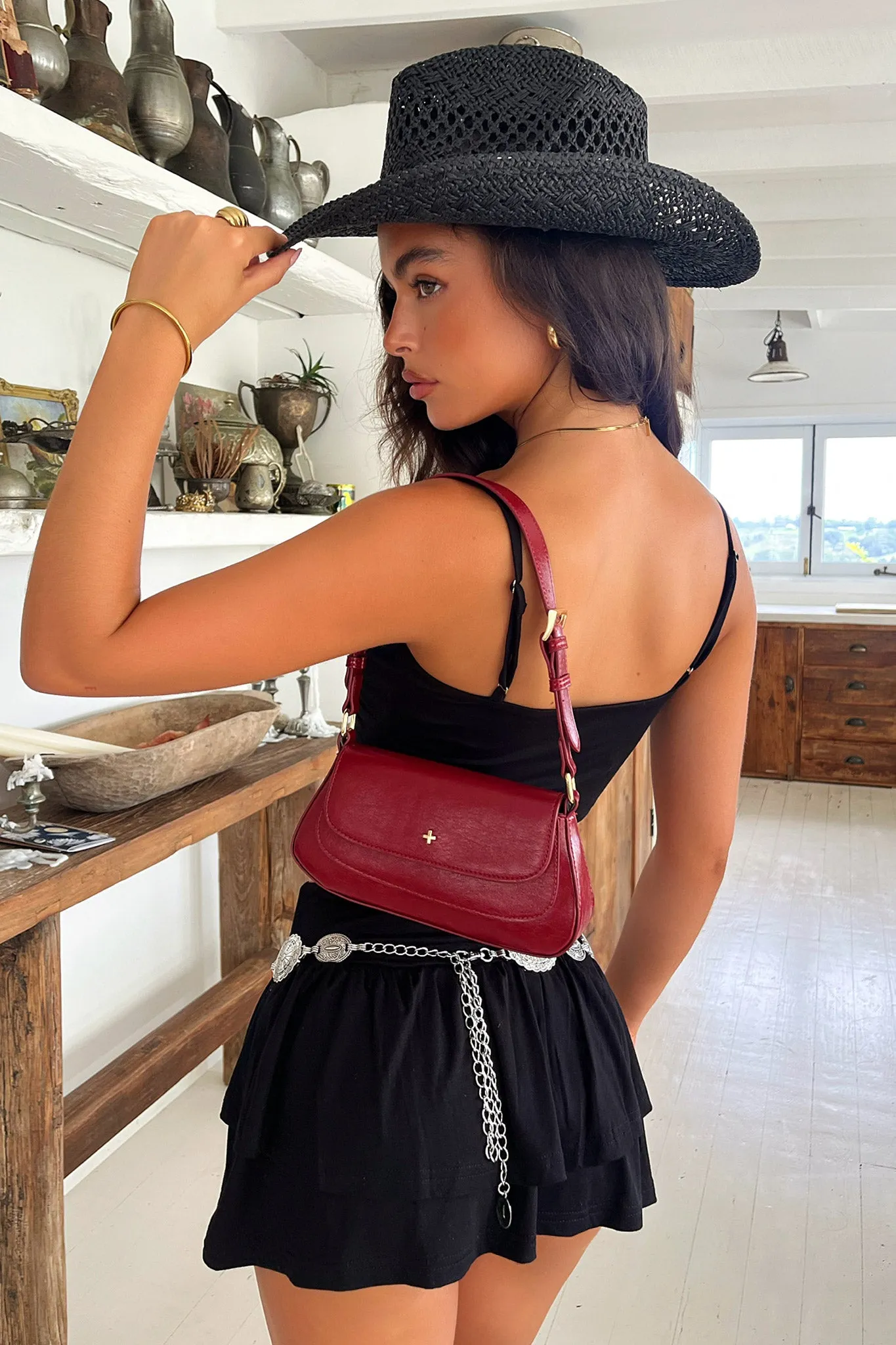 Peta   Jain Nikki Shoulder Bag - Cherry