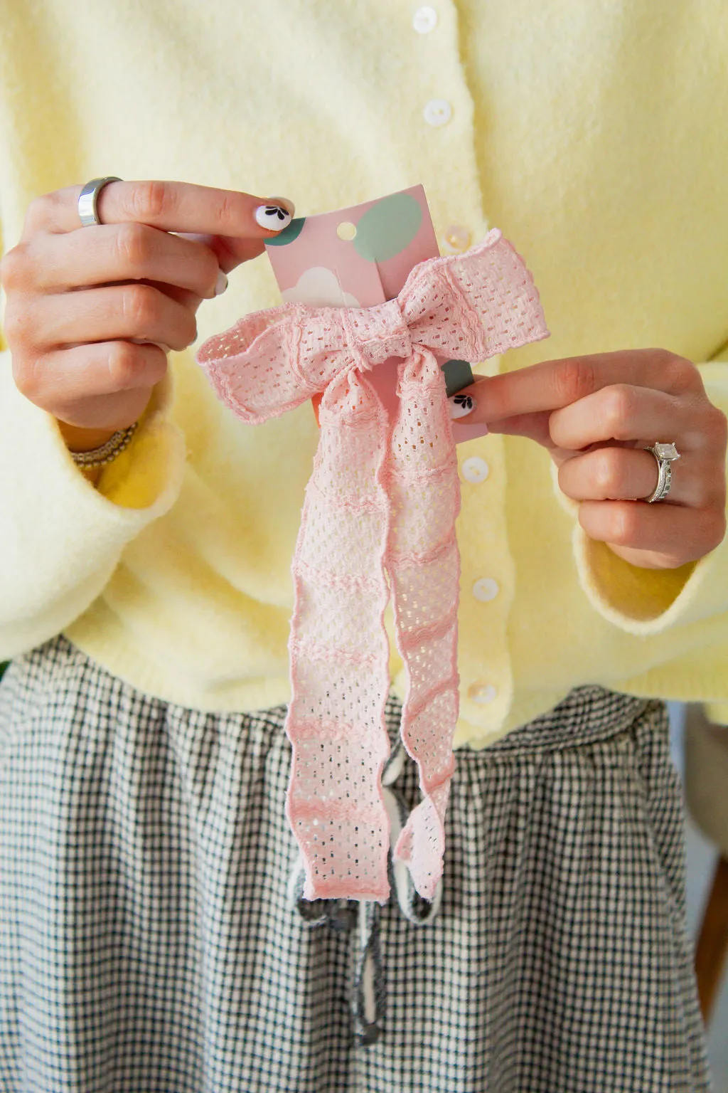 Pink Long Bow Barrette Andi